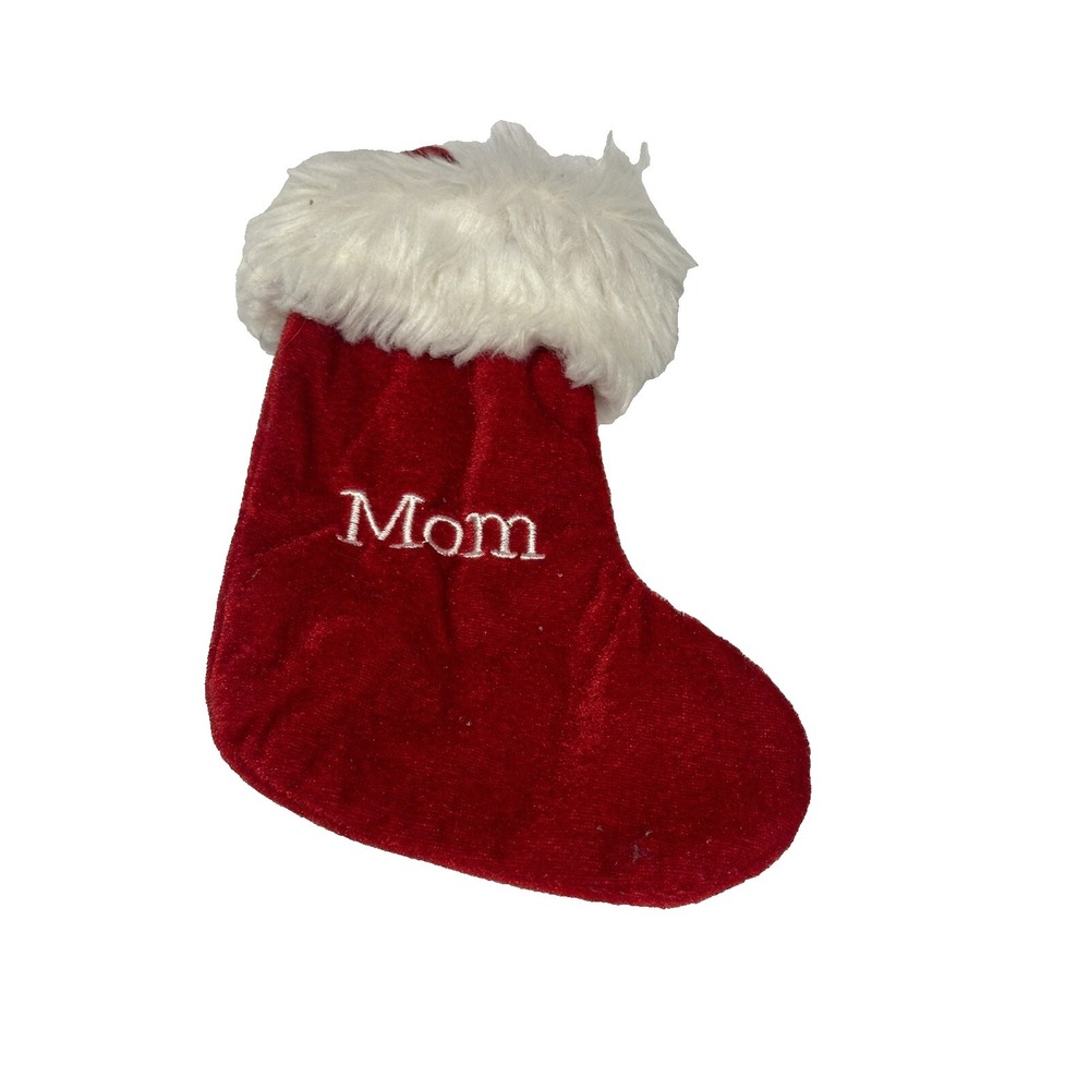 mini small red white christmas stocking family‎ member MOM